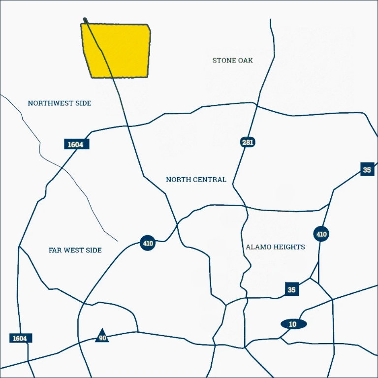 Boerne and Fair Oaks - map of the neighborhoods' location near San Antonio
