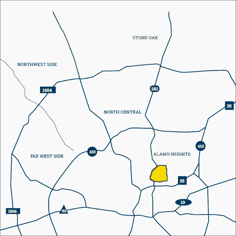 Mahncke Park - map of the neighborhood location in San Antonio