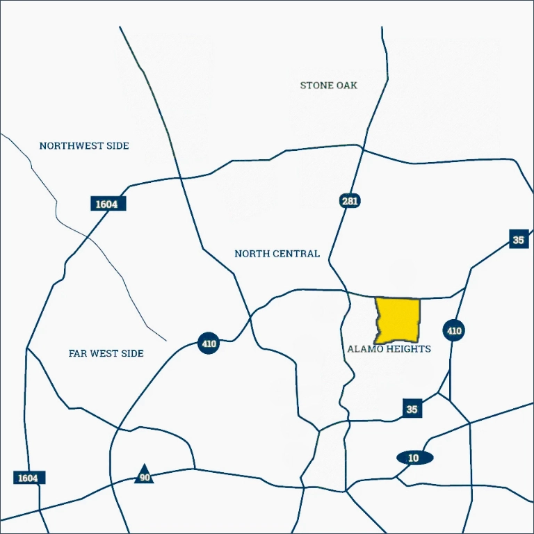 Northwood - map of the neighborhood location in San Antonio
