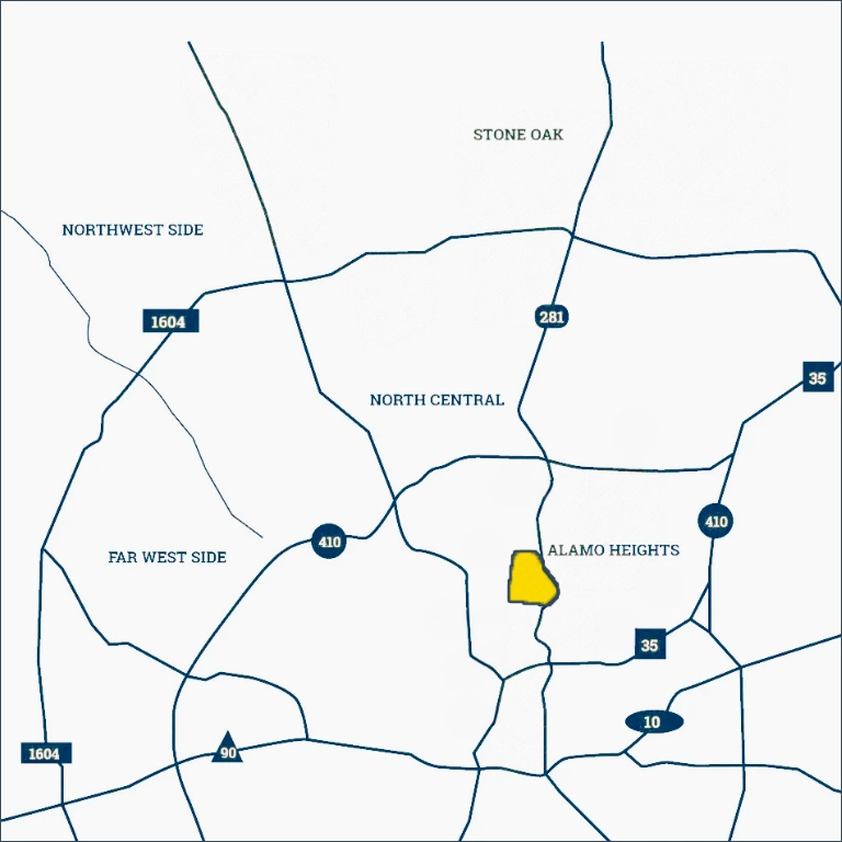 Olmos Park - map of the neighborhood location in San Antonio