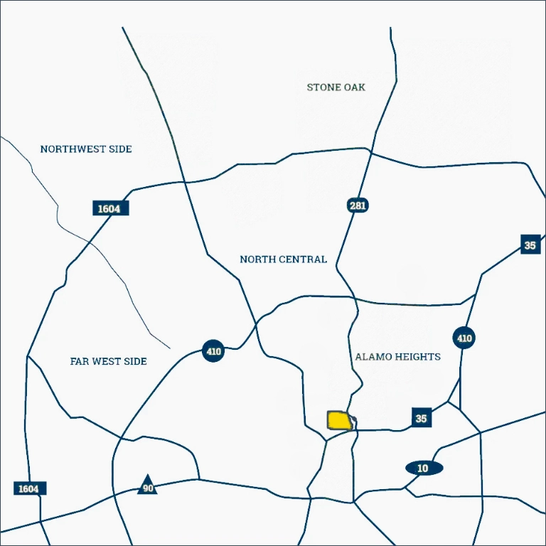 Pearl - map of the neighborhood location in San Antonio