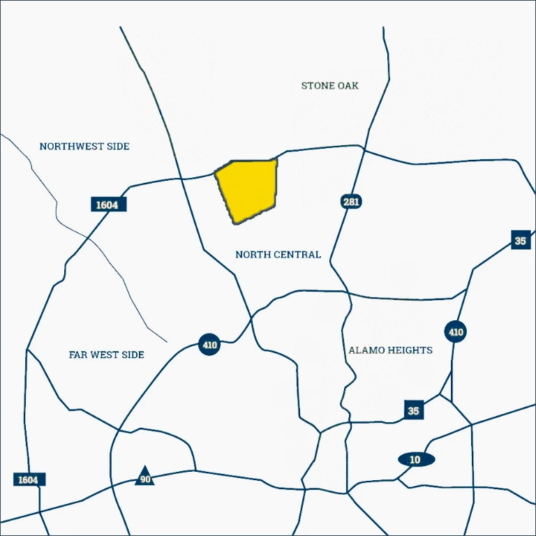 Shavano Park - map of the neighborhood location in San Antonio