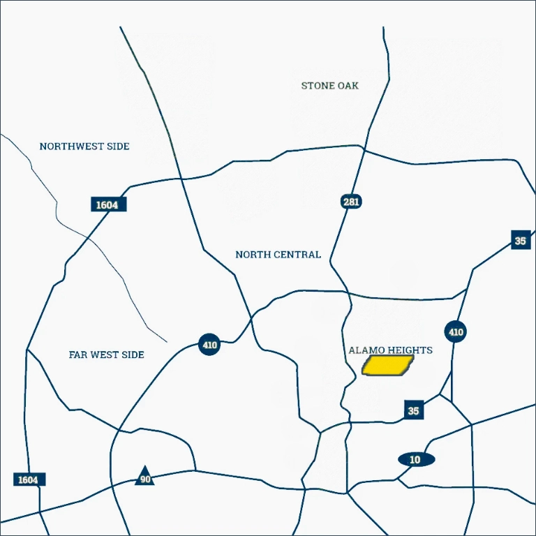 Terrell Hills - map of the neighborhood location in San Antonio
